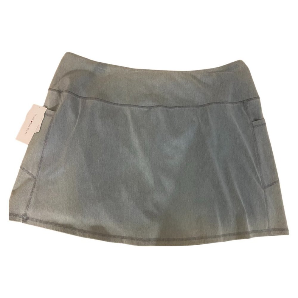 Intro- Love The Fit Skort New 24W Celle Pockets Tummy Control Light Blue Denim
